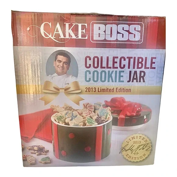 Cake Boss Christmas Ceramic‎ Cookie Jar Green/ Red Limited Edition 2013 - Picture 4 of 14